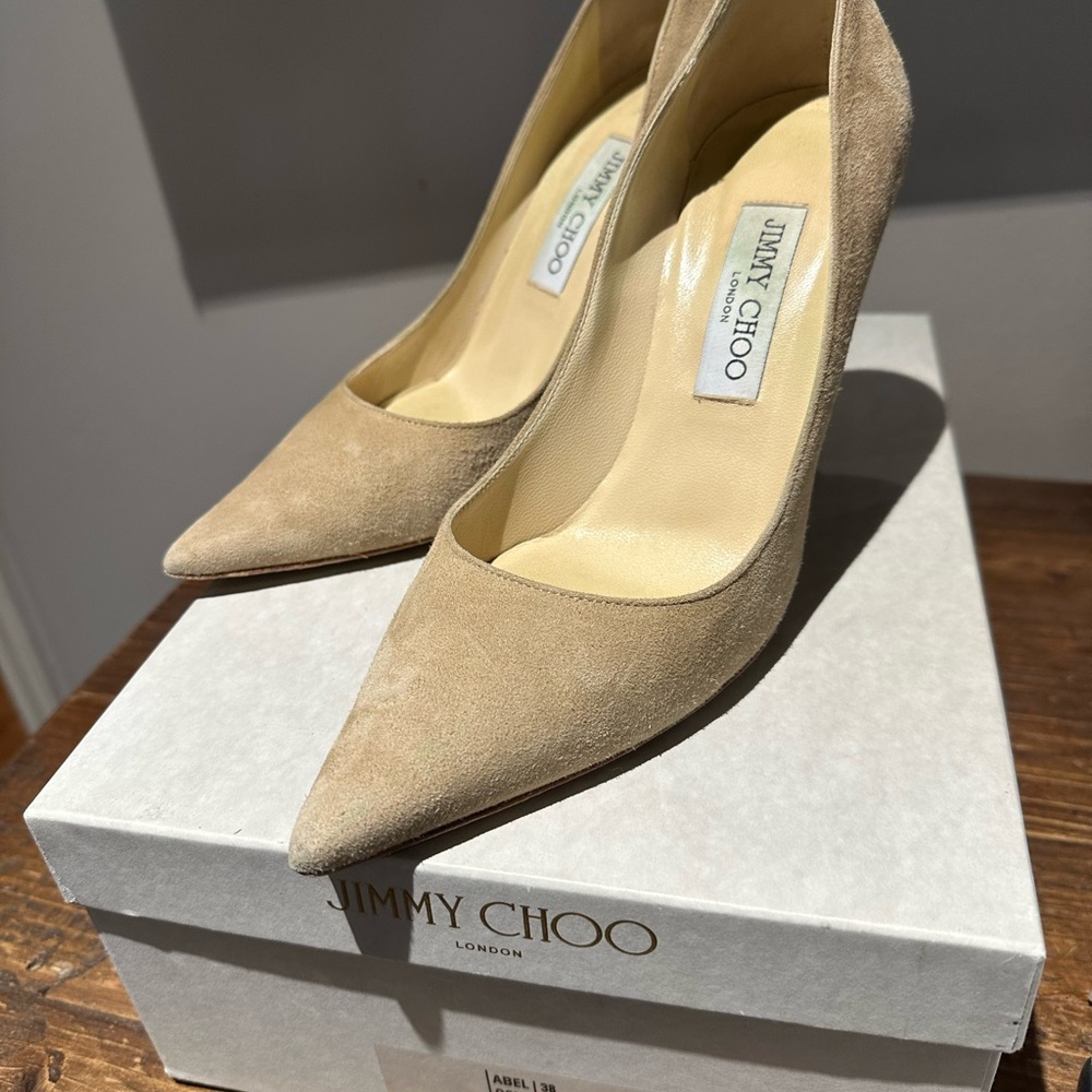 Jimmy Choo Beige Suede Heels